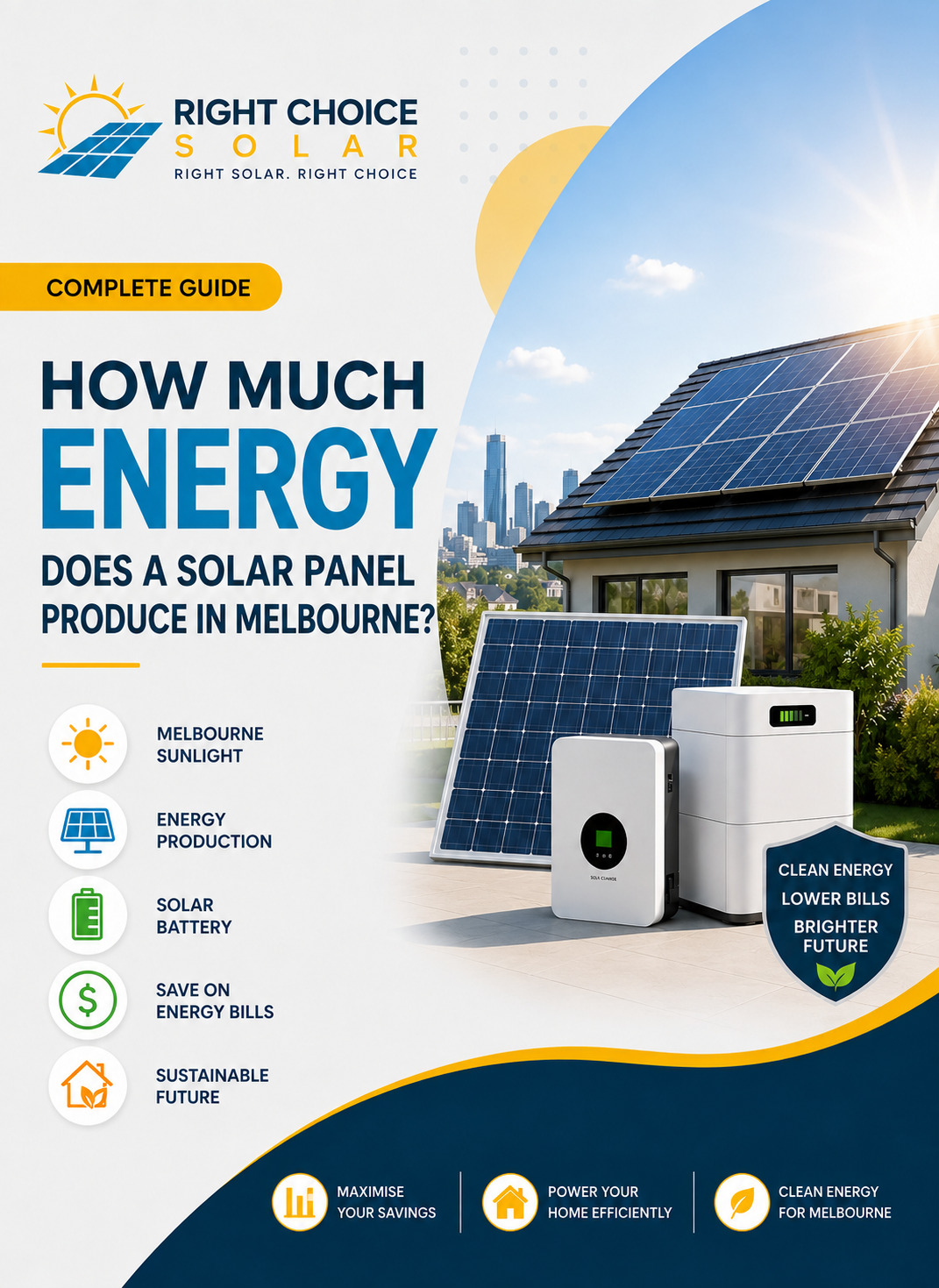 Solar panel energy production in Melbourne