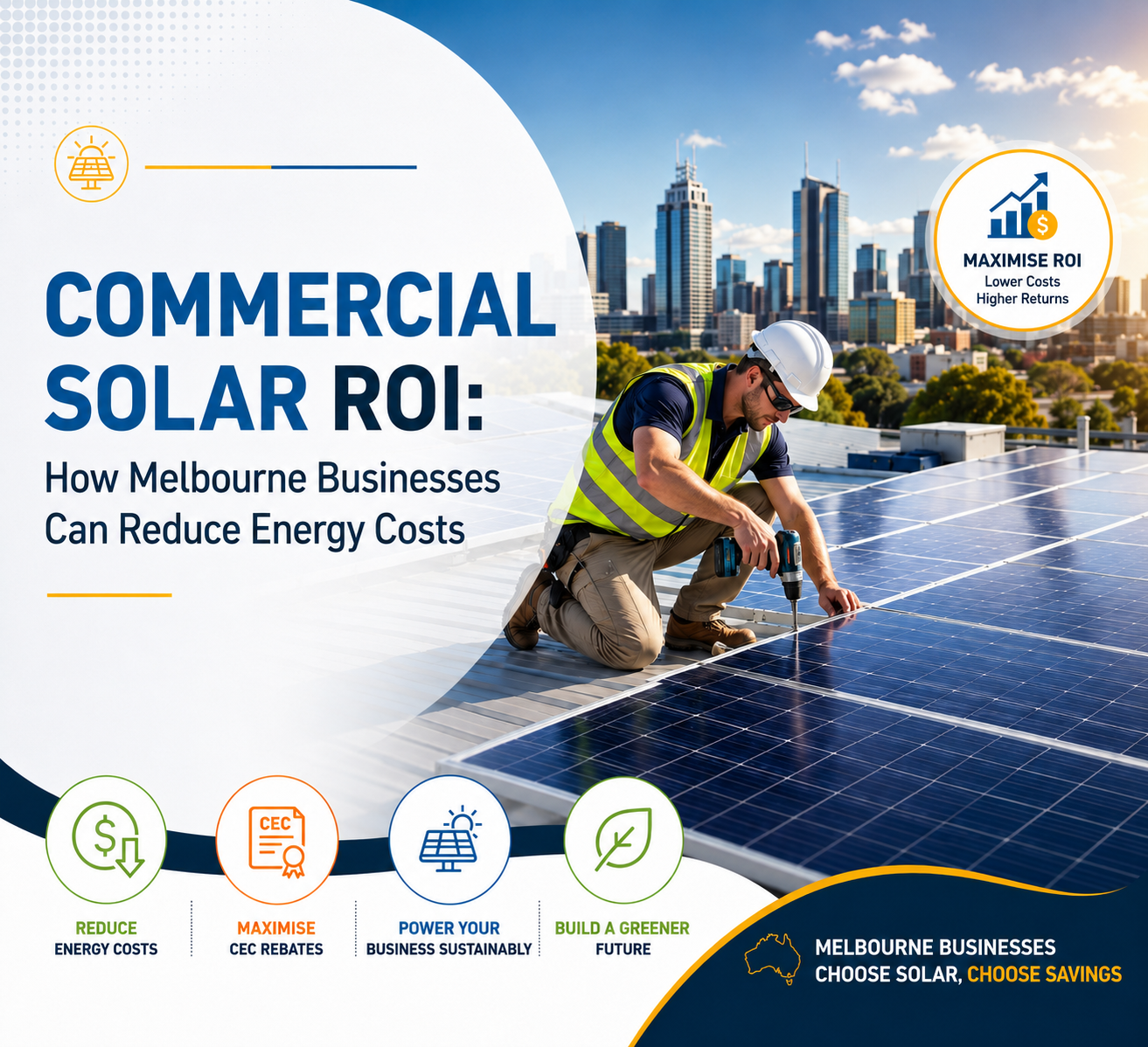 Commercial solar panels in Melbourne helping businesses reduce energy costs