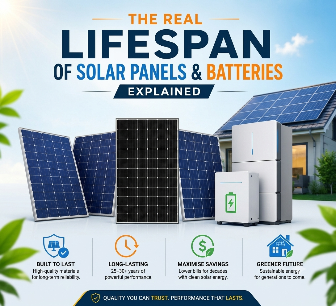 How long do solar panels last and what affects solar battery lifespan in home solar energy systems.