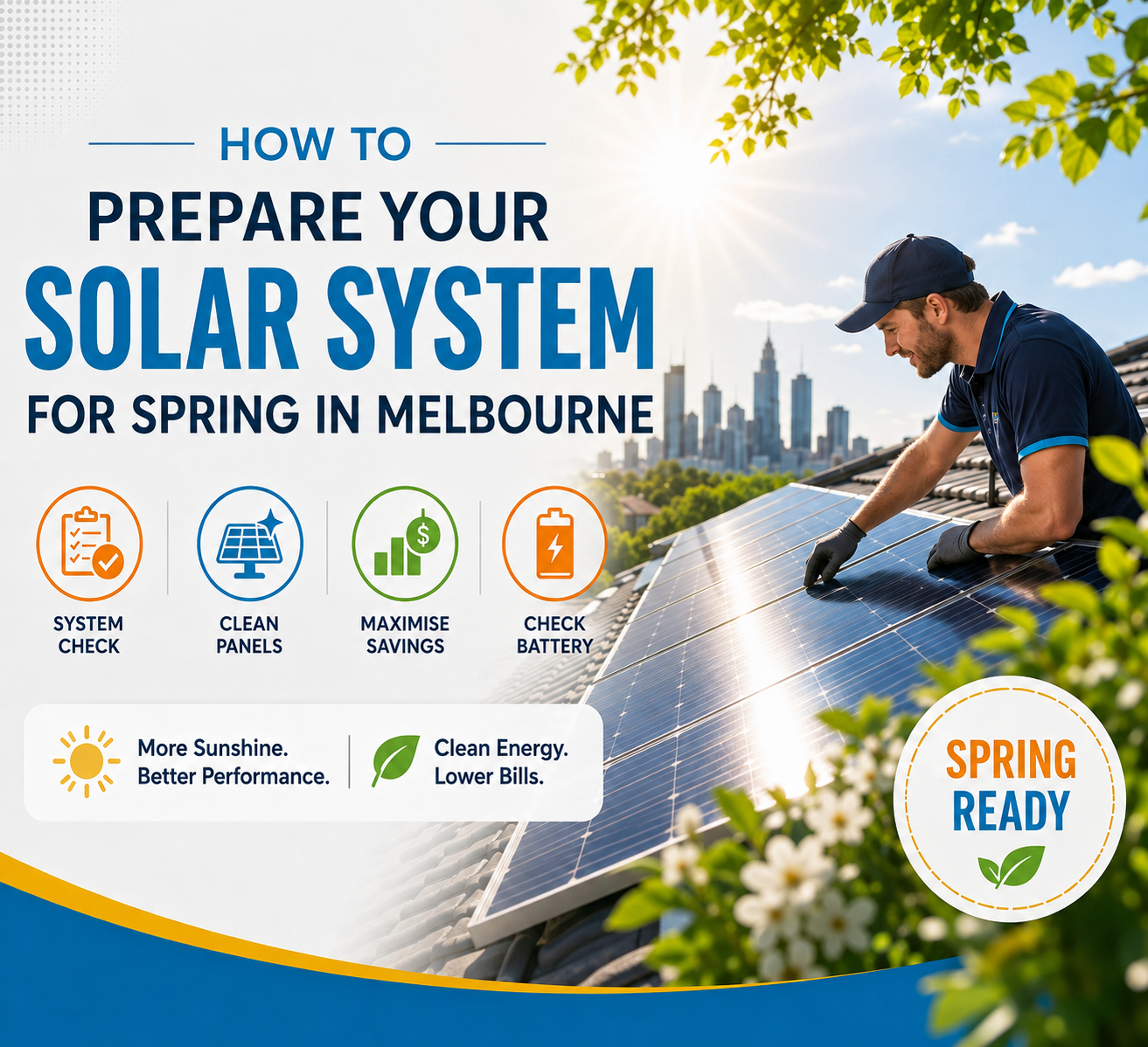Solar panel maintenance checklist for preparing a solar system for spring in Melbourne
