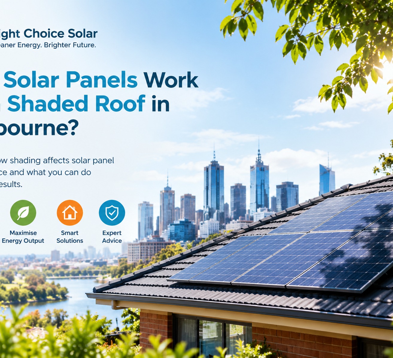 Solar panels on a shaded roof in Melbourne, Australia